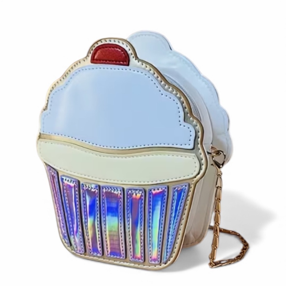 Large Cupcake Shaped Holographic Bag New